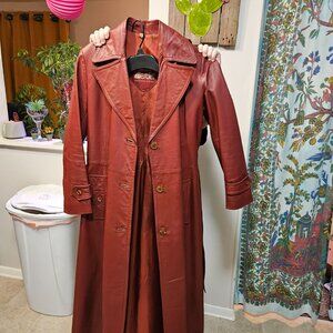VINTAGE LEATHER TRENCH COAT